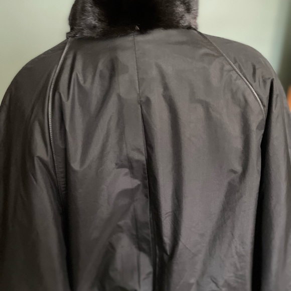 Reversible Genuine Black Mink Bomber Jacket - Picture 12 of 13